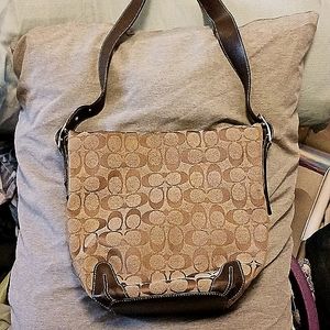 Medium, used, brown and gold Michael Kors shoulder bag.